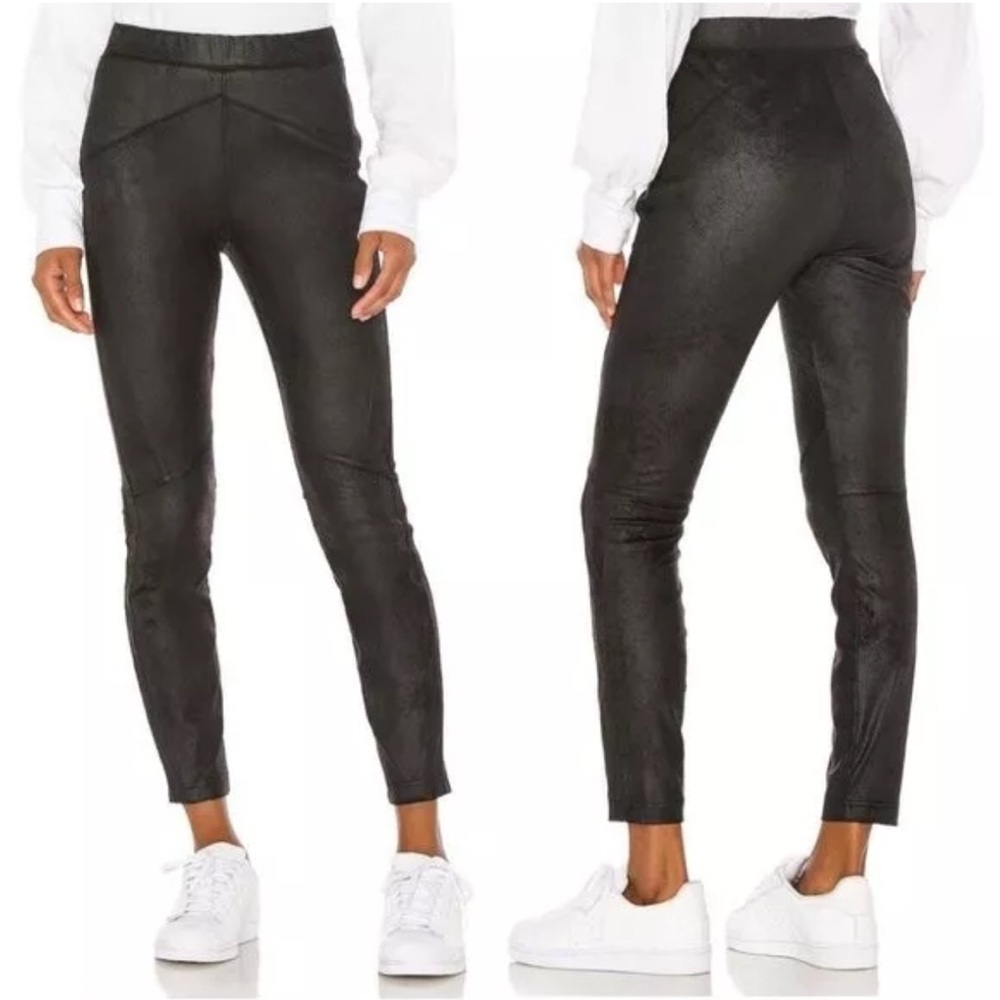 Free People Black Midnight Vegan Suede leggings size small
